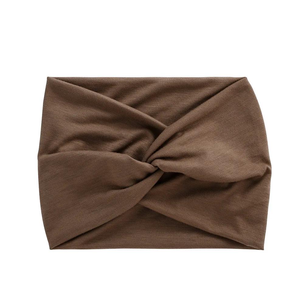 Simple Soild Color Twisted Extra Large Thick Wide Headbands Elastic Turban Workout Sports Hair Band Headwear