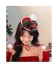 Women's Red 3D Bow Tie Reindeer Top Hat - Christmas Holiday Hair Accessory