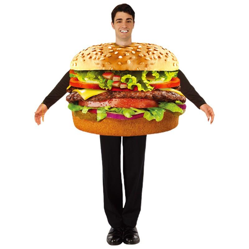 Hamburger Costume Cosplay Party Stage Performance Unisex Adult Outfit Fast Food Theme