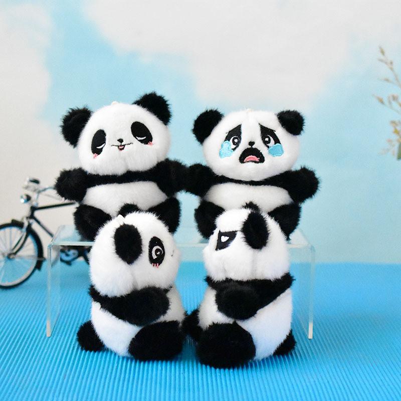 Adorable Plush Panda Keychain Super Soft Short Plush Stuffed Toy Bag Charm