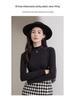 Camel Wool Women's Thick Fleece-Lined Semi-High Neck Top for Autumn/Winter