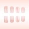 24x Glänzende Vollabdeckende Falsche Nägel Kurz Quadratisch Press-On Nägel Gradient Aufklebbare Nägel Einfache Künstliche Acryl-Nägel