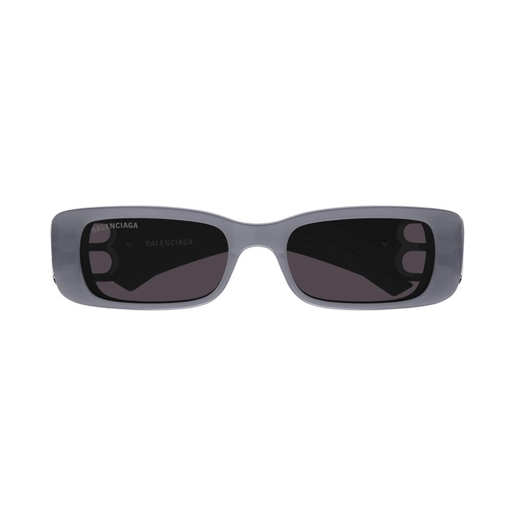 Balenciaga Double B Hollow Logo Lightweight Avant-Garde Rectangular Sunglasses Women sunglasses Gray BB0096S-014