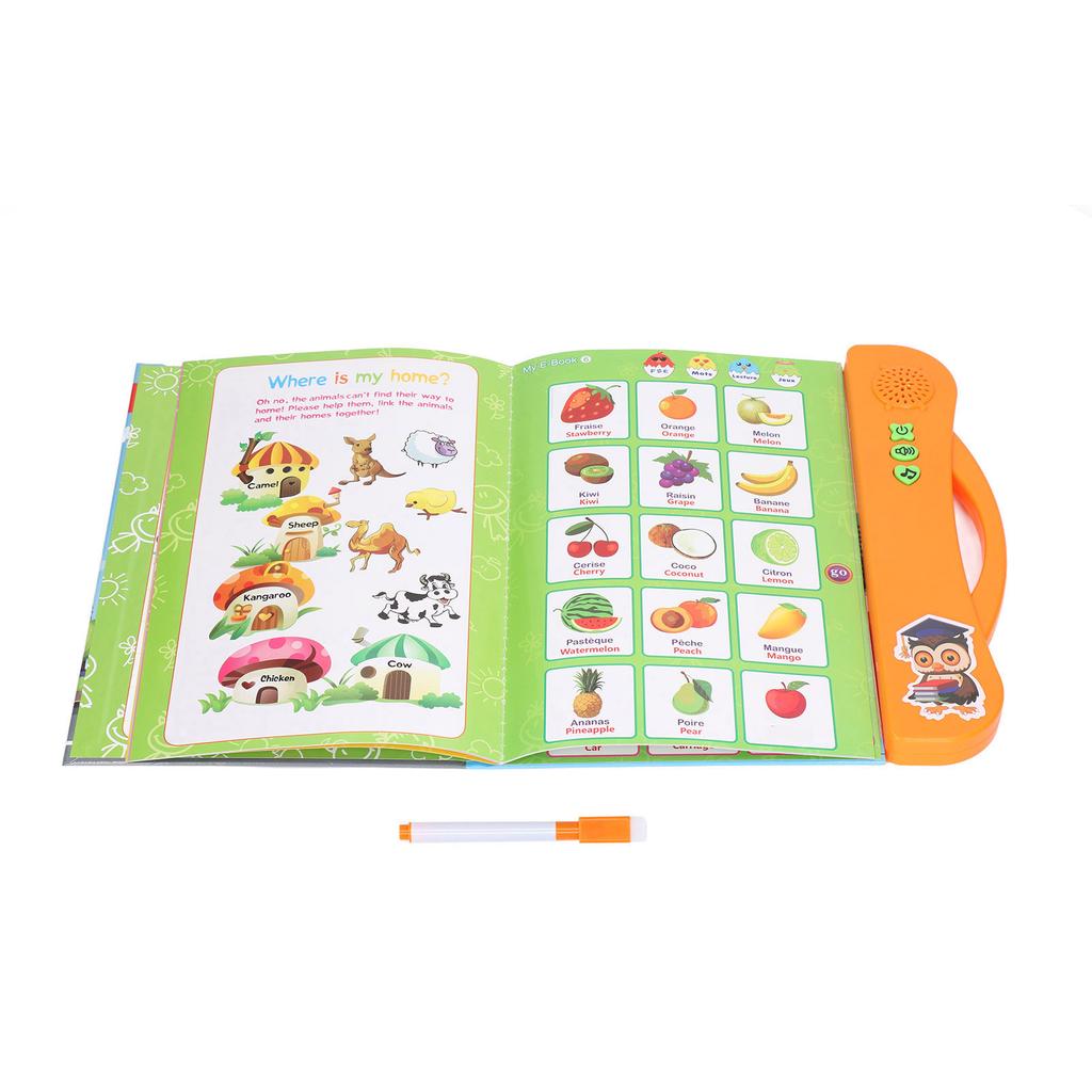 French Sound Book Children English Read Music Interactive Learning Book Educational Toy Birthday Gift