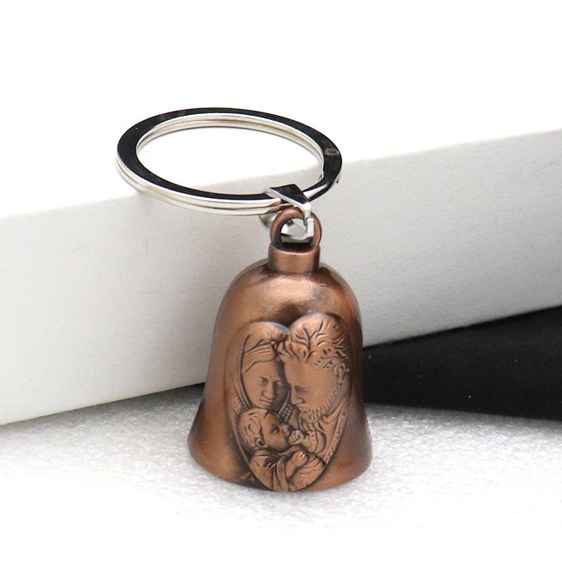 Retro Metal Jewelry Keychain with Bell Pendant - Car and Bag Decoration