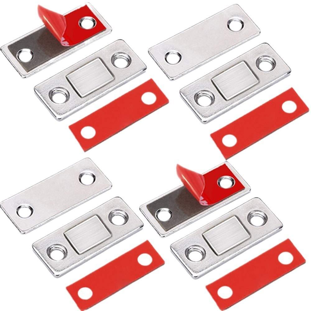 Thin Magnetic Door Latch For Cabinet Automatic And Wall-mounted Stainless Steel Material