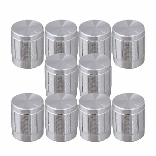 Yibuy 10 PCS Volume Control Rotary Knob, Exquisite Diameter 6mm, Silver