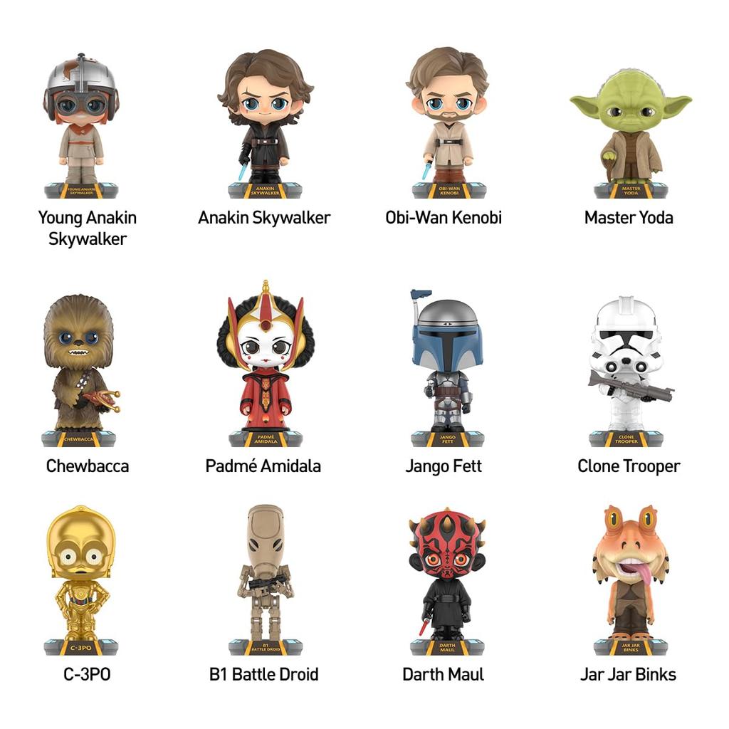POP MART Star Wars Wackelkopf Serie Pop Mart Gachapon Blind Box Figur Plastikmodell Premium Spielzeug PVC Weichvinyl Originalcharakter Geburtstagsgeschenk [1