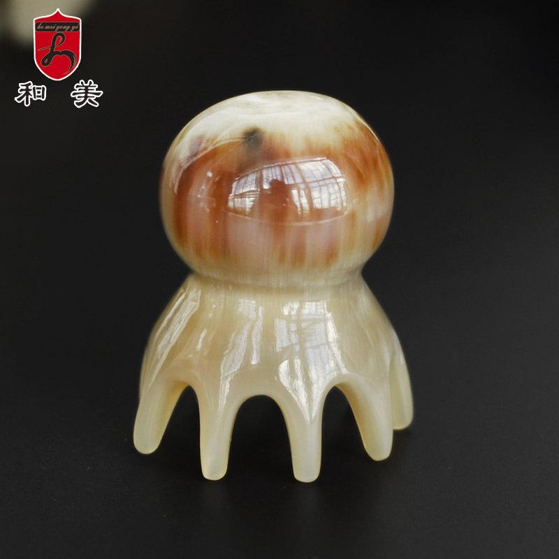 real yak horn shampoo comb scalp massage comb wholesale creative octopus meridian comb