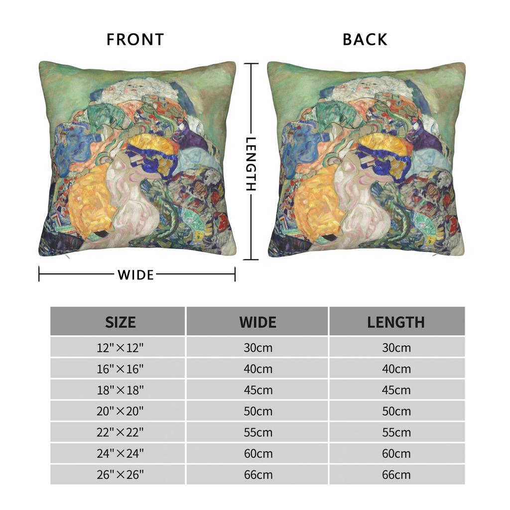 Gustav Klimt Freyas Pillowcase Polyester Cushion Cover Decorations Abstract Art Pillow Case Cover Home Square 45X45cm