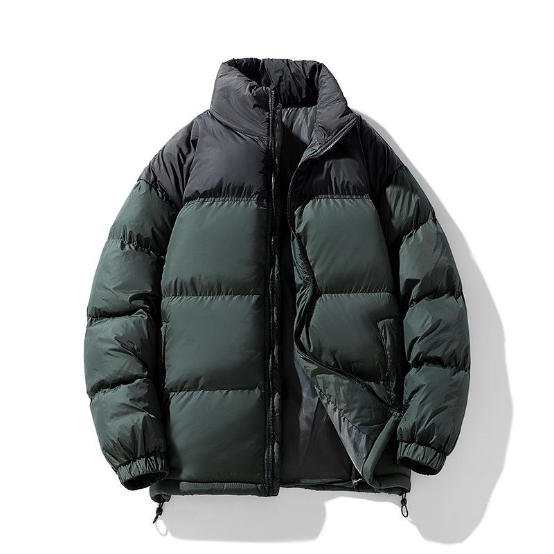 Men's Korean Style Winter Cotton Jacket - Thick, Warm, Stand Collar, Casual Fashion, Versatile for Couples.