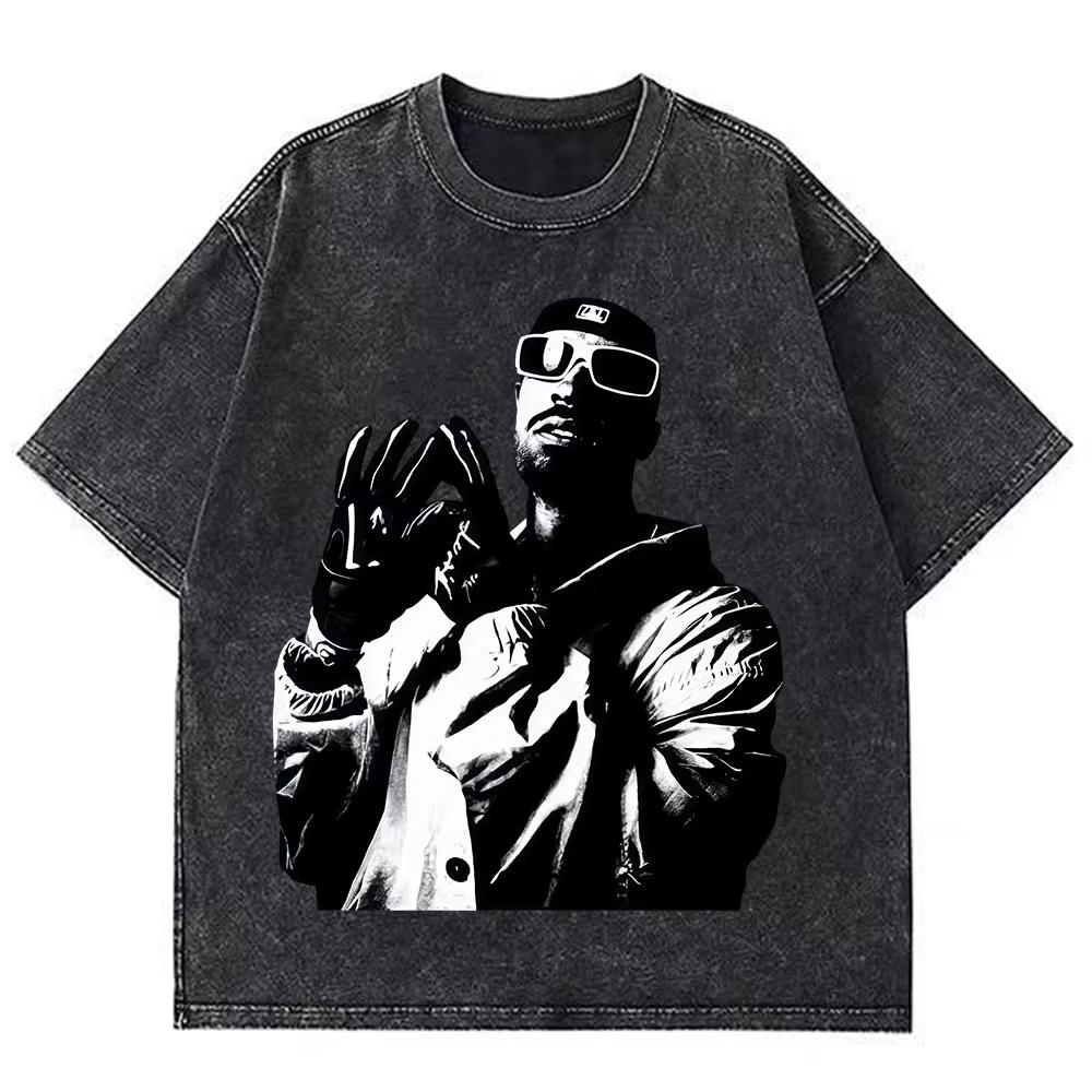 Rapper Feid Ferxxo Tour Print Vintage Washed Tshirts Men Women Fashion Hiphop Casual Loose Oversized Tshirt Fan Gifts Top