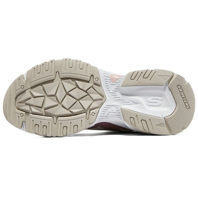 Skechers Stamina V2 Mesh Synthetic Leather Composite Material Casual Retro Durable Low-Top Dad Shoes Women Sneaker Gray White Red 149909-LGMT