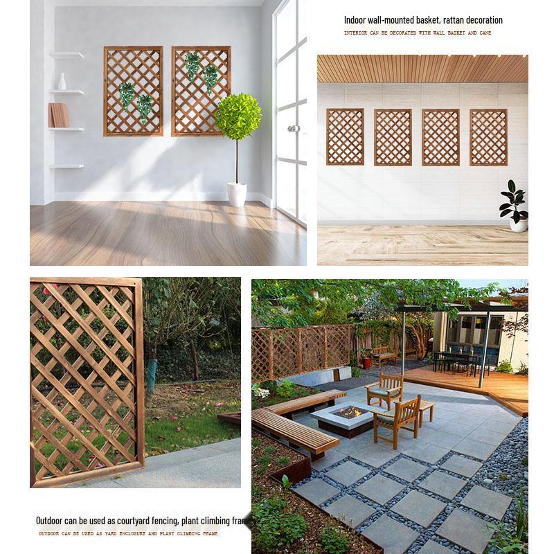 Carbonized Wood Fence and Railing Picket with Climbing Plant Stand for Outdoor Decoration