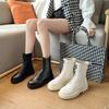 Fashion 2024 New Autumn and Winter Fashionable Front Zipper Design Women's Short Boots Solid Color Round Toe Large Size Fashion Boots