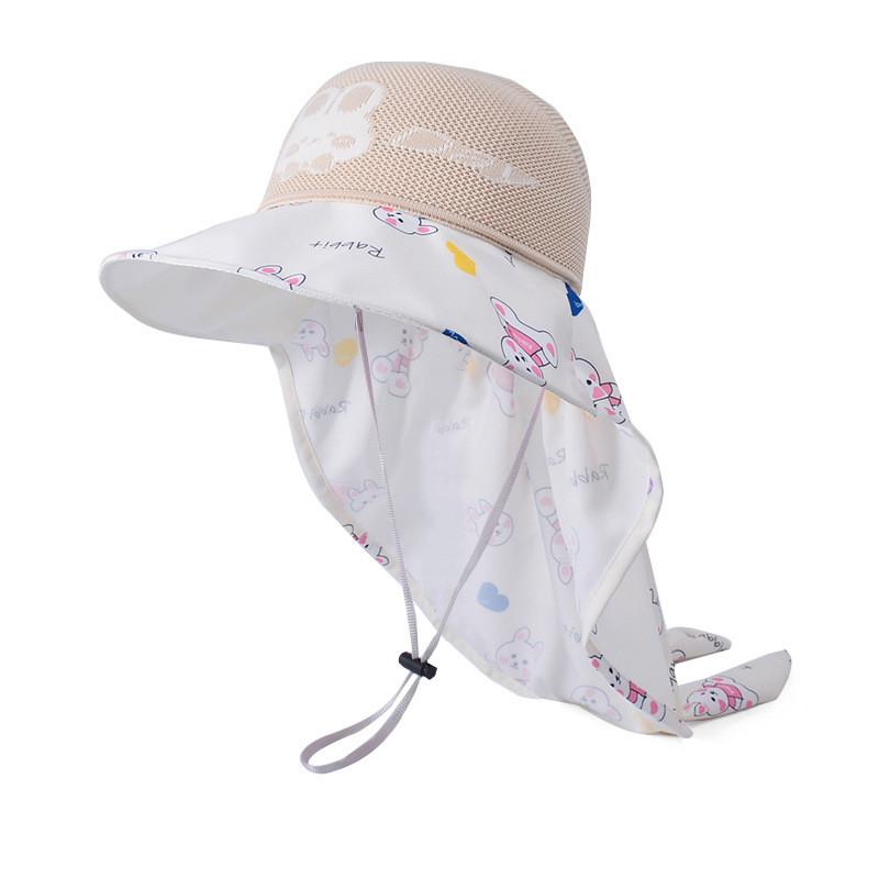 Kids Cartoon Style Sun Hat With Large Brim And Antiuv Features For Outdoor Activities