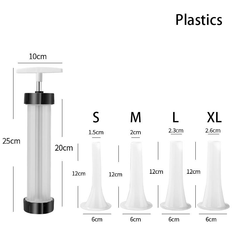 Manual Sausage Maker Meat Filler Stuffer  Stainless Steel Syringe With Casing Kitchen Home Made Sausages Vertical