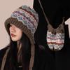 Fel Island Style Knitted Hat, Women, Winter, Balaclava Hat, Bag Dual-use, Warm, Plush Pile Yarn Hat