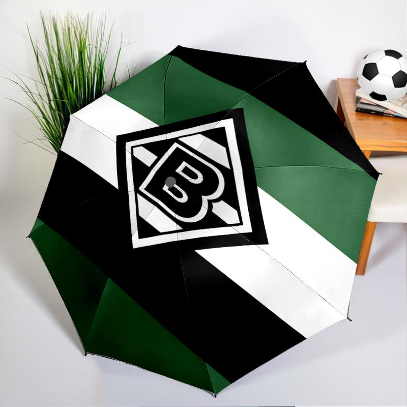 Green Black Borussia Automatic Folding Umbrella - 8-Rib Travel Umbrella with Auto Open/Close & Portable, Gift for Christmas, Birthdays