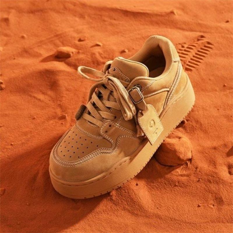 Casual Board Shoes Men's Autumn and Winter New Gray Bread Shoes Women's Niche Design Thick-soled Heightening Couple Shoes