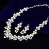 Korean Simulation Pearl Necklace Earrings Rhinestone Earring Bridal Wedding Party Event Jewelry Gifts