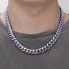 High Quality Custom Colored 18k Gold Plated Stainless Steel Cuban Link Chain Necklace