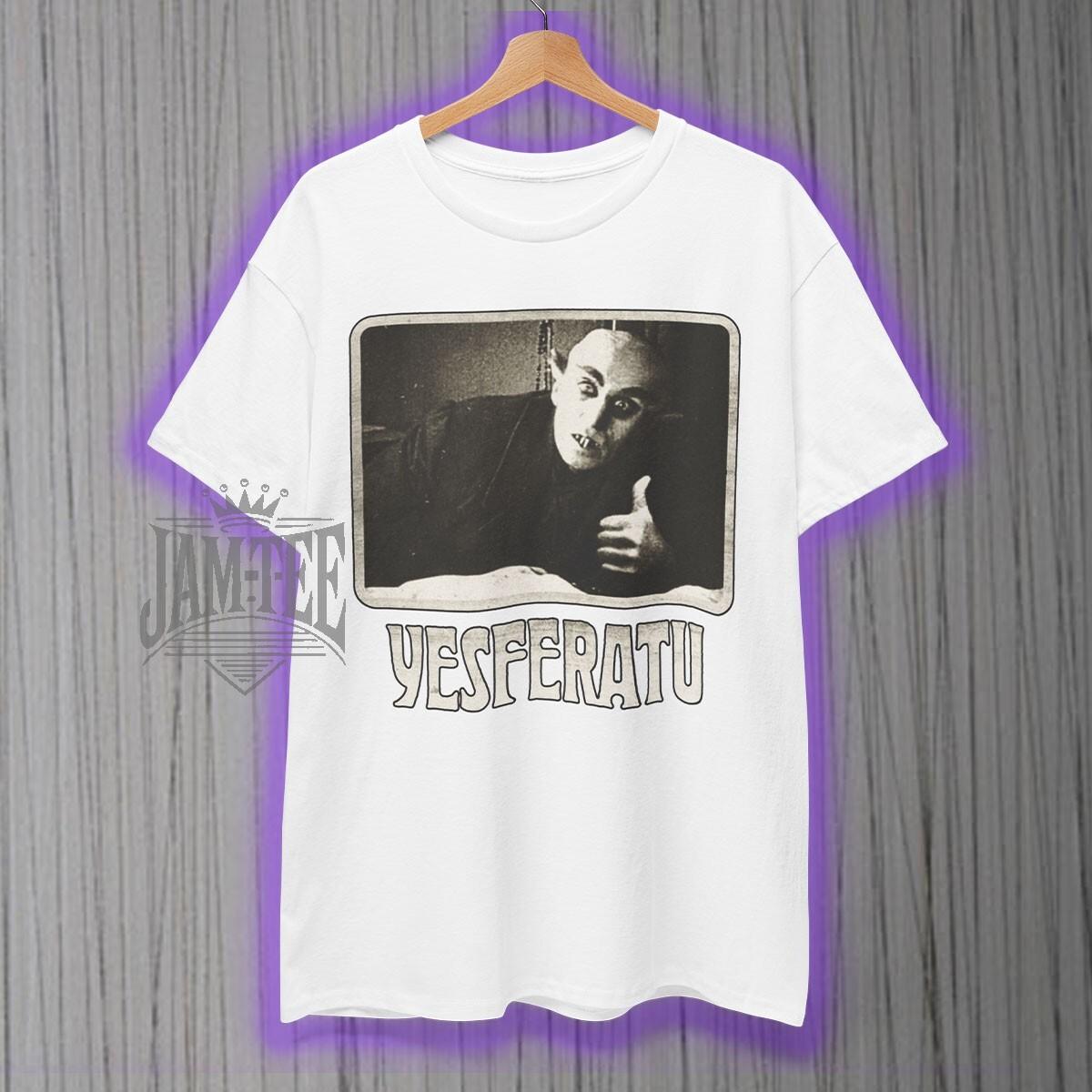 Yesferatu Funny Horror retro vintage white t-shirt L