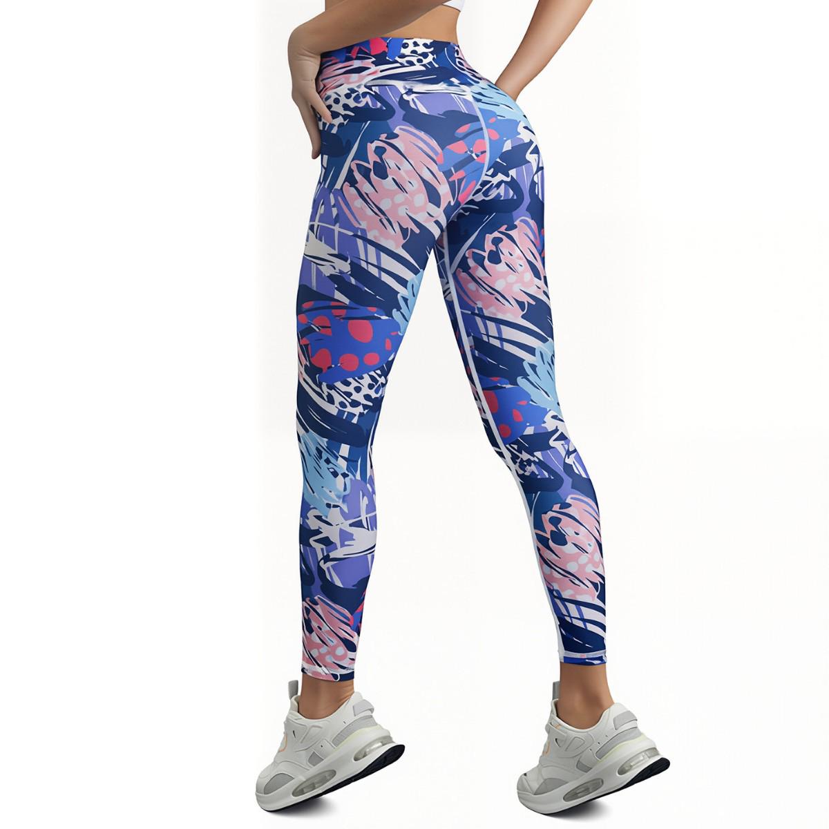 

High-Waisted Women s Printed Yoga Pants with Tummy Control for Outdoor Sports and Fitness XL