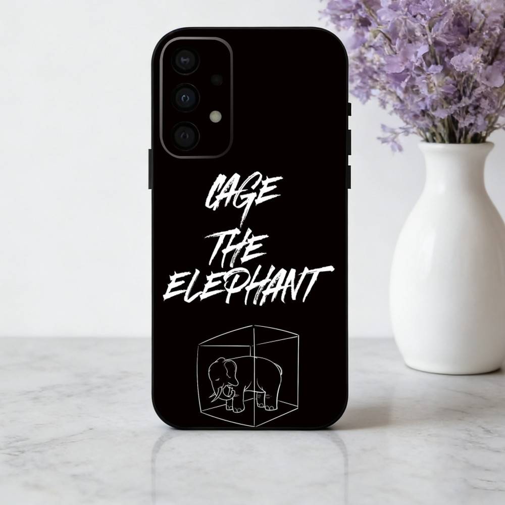 Pop-rock C-Cage the E-Elephan Phone Case For Samsung Galaxy A73,A72,A71,A70,A53,A52,A51,Soft Silicone Black Cover