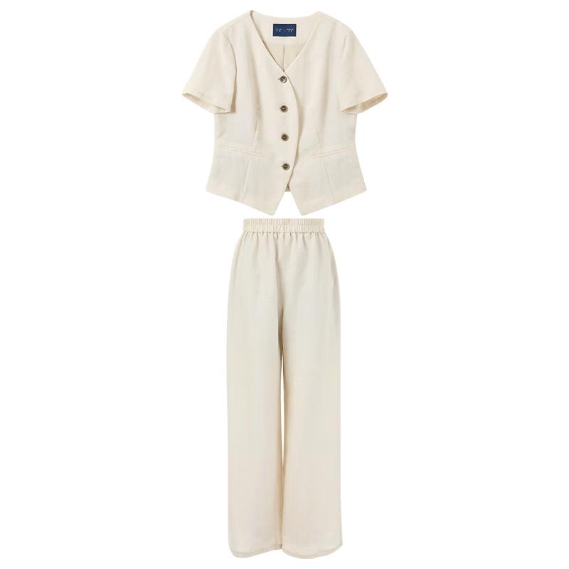 Sancai Lyocell Linen Plus Size 2-Piece Set M