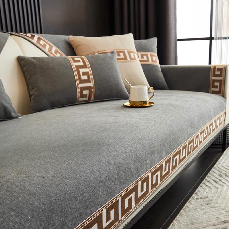 Chinese Lace Chenier Sofa Cushion All Season Universal Anti Slip Sofa Cover Living Room Decoration Couch Mat Cover Towel