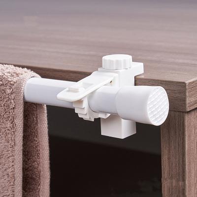 2Pcs Einstellbare Querlatte Stange Unterstützung Klemme Halter Vorhang Stangen Halterung