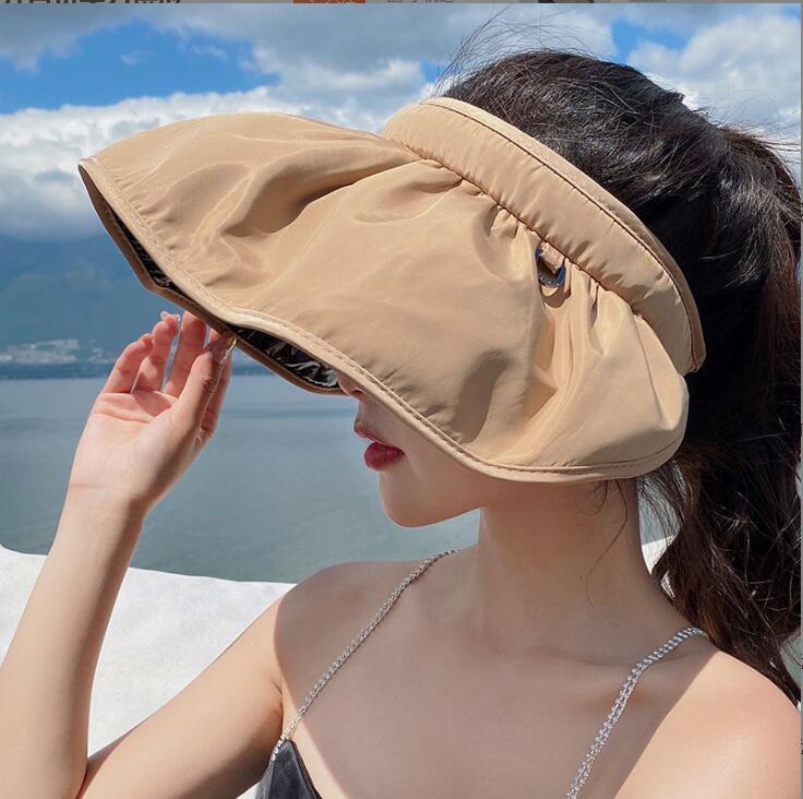 Wide Brim Shell Sunscreen Hat for Women UV Protection Beach Hat Summer Hairband Dual Purpose Sun Hat for Gardening Fishing