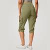 Women’s Drawstring Waist Cargo Capris with Multiple Pockets and Adjustable Hem for Outdoor Activities