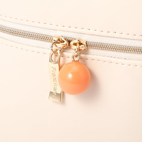 Francfranc Wave Shape Vanity Pouch, Small, Ivory, Makeup Pouch, Accessory Case