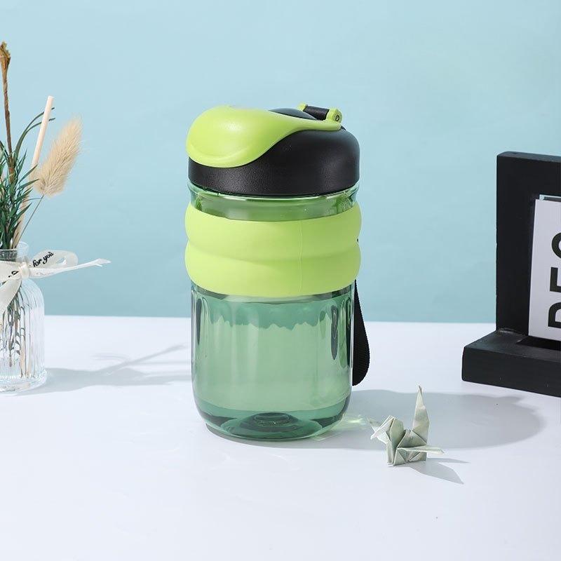 1 шт. Большая емкость Водяная чашка с веревкой, Нейтральная пластиковая чашка, Кофейная чашка, Портативная пластиковая чашка, Дорожная бутылка для воды 501-600ml зелёный