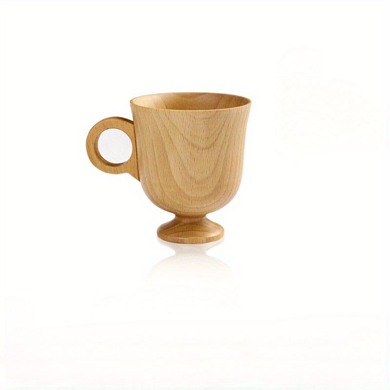 1/2pcs Solid Wood Handle Handy Cup Creative Wooden Mug for Coffee Tea Beer Multi Purpose Household Commercial Use Durable Beech