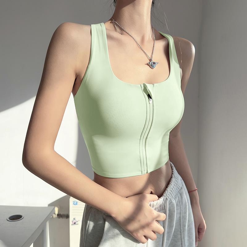 

Ударопрочный кросс-бордерный спортивный бюстгальтер на молнии – жилет для бега и йоги с вырезом на спине Medium (M)