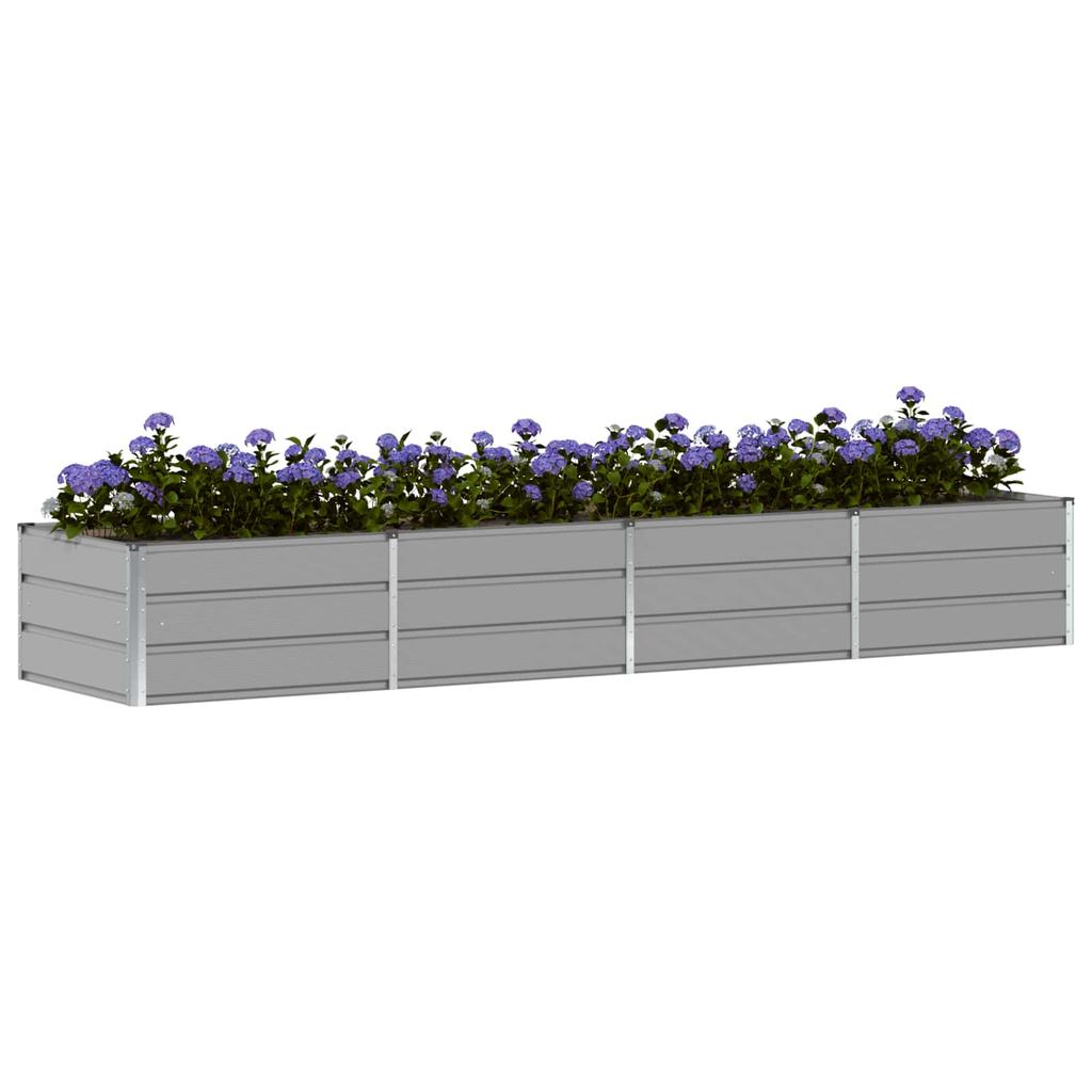 Planter Light Grey 320 X 80 X 45 Cm Steel