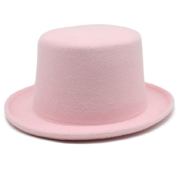 Roll Brim Fedora Cap Flat Top Hat Adult Unisex Magician Hat Masquerade Balls Cap