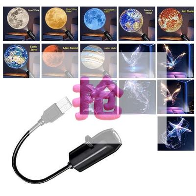 LED USB Projector Light 6/9pcs Projection Patterns- Adjustable Star Galaxy Planet Butterfly Jellyfish Starfish Night Light Gift