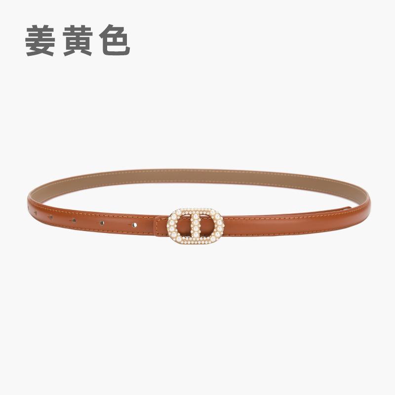 Dress Belt Women'S Fine Decorative Cowhide Small Belt Simple With Skirt Waist Jeans Belt