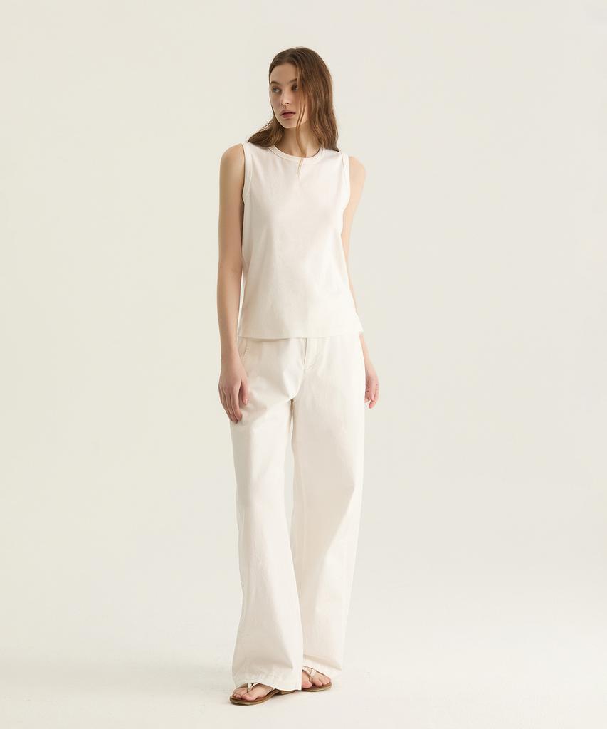 Oteumilkape Barrel Leg Pants - White