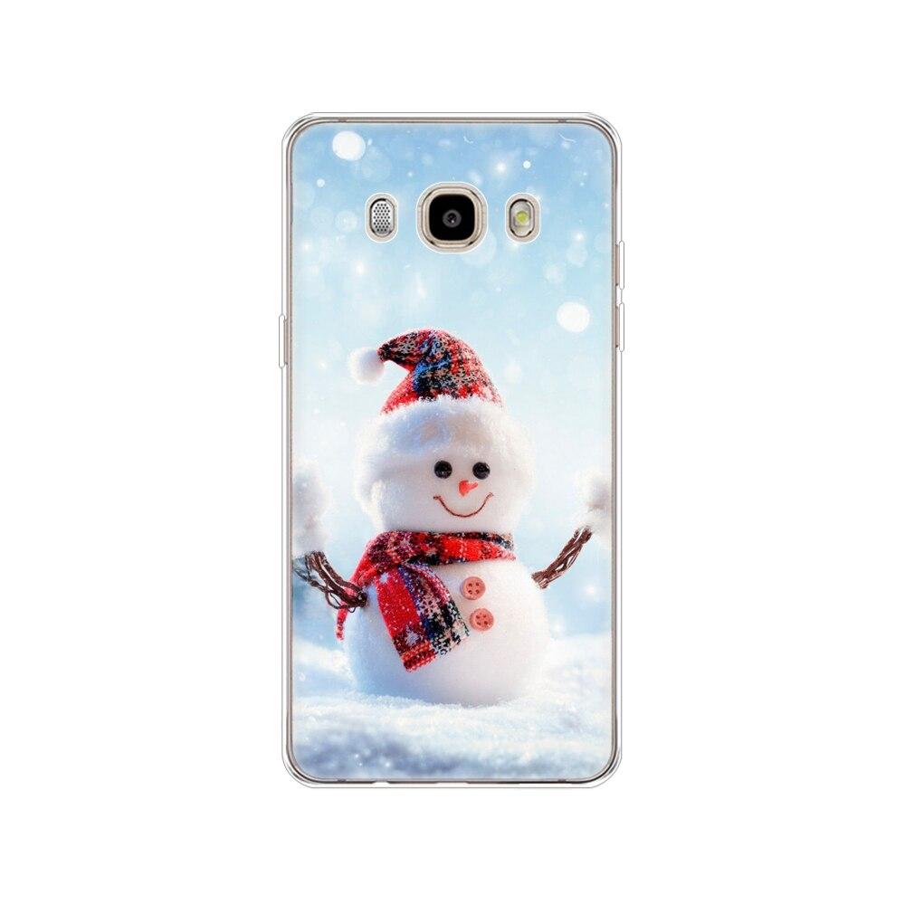 Case FOR Samsung Galaxy J7 J5 2016 Case J710 510F Cover FOR Samsung J7 J5 2016 Case Shell Winter Snow Christmas