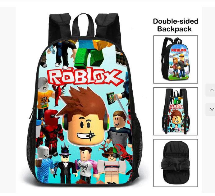 Straight Hair Roblox Double-Sided Schoolbag Roblox Game Merchandise Double-Sided Backpack For Primary And Secondary School Students