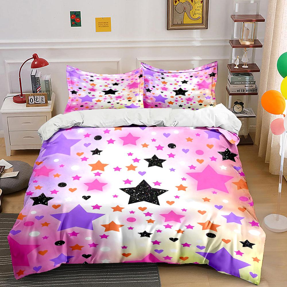 Colorful Starry Bedding Set Bedding Duvet Cover Set Duvet Cover Pillowcases (1 * Duvet Cover 2 * Pillowcases, without duvet insert)