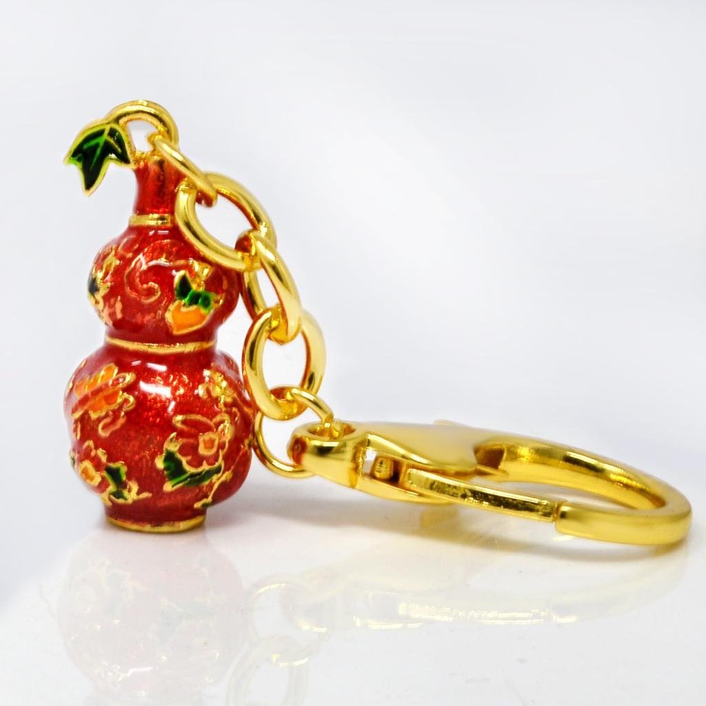 YISHUI Feng Shui Gourd Wallet Chain for Protection from and Inches Chain/Keychain Evil, Health, Longevity, Red, 3.30.6