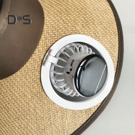 Sluneční klobouk se širokou krempou s vestavěným ventilátorem Letní venkovní slaměný kšilt s ventilátorem na solární/USB napájení pro kempování, rybaření, turistiku