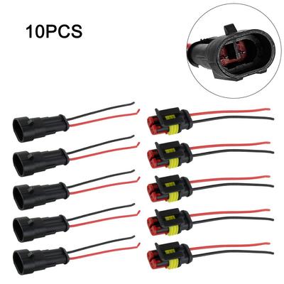 5Pairs 12V 2Pin Kabel Draht Stecker Stecker Wasserdicht Versiegelt Für Elektrische Auto