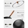 Chuidahuang 30cm Hammered Titanium Iron Flat-Bottom Wok